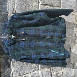 L.L. Bean Men's Blue and Black Zip-Up Sweater